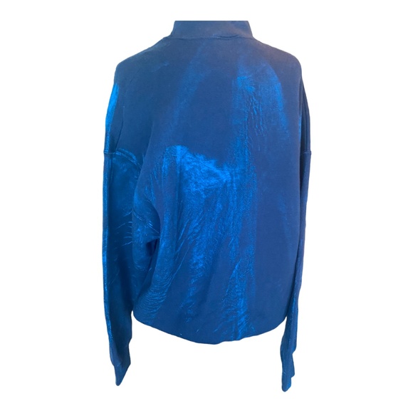 Vintage wolf print blue tie dyed effect sweatshirt - Picture 6 of 12